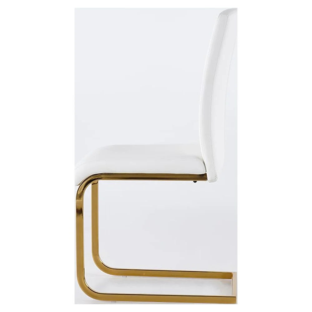 White PU Leather Dining Chairs Set of 2 S551202