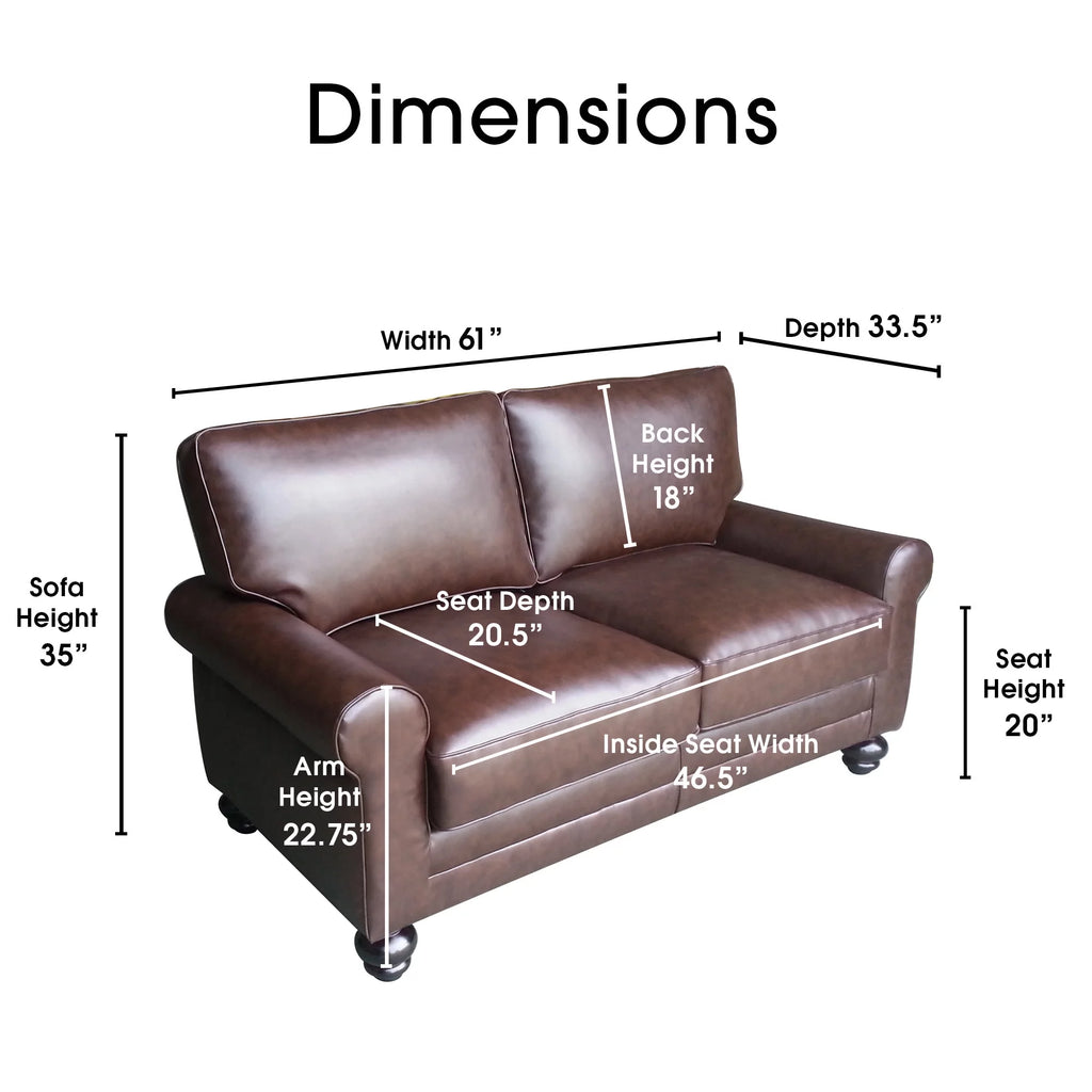 Chestnut Brown Leather Loveseat J402