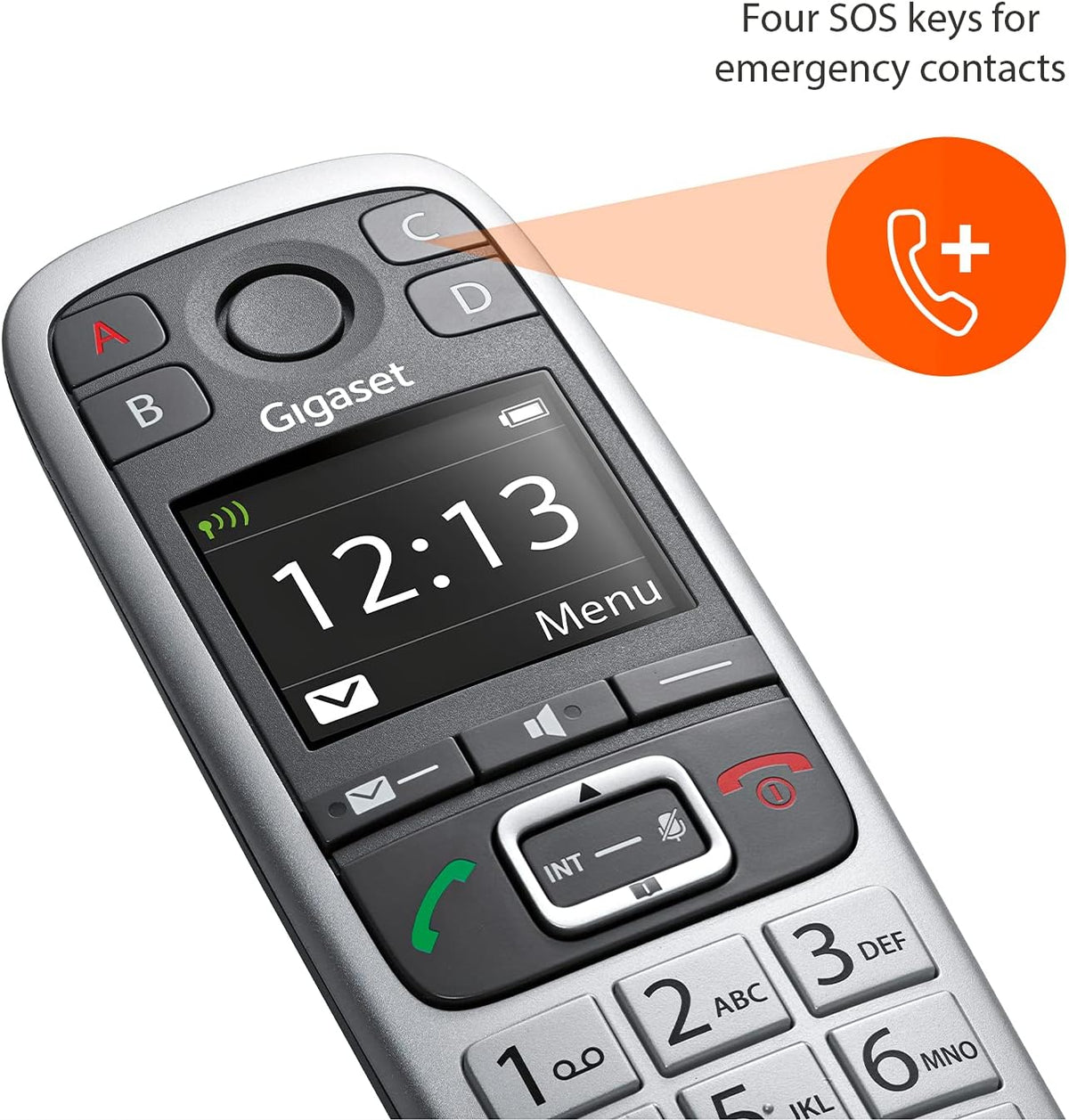 Two Cordless Phones with Answering Machine, Extra Large Keys, Pack of 2 O989