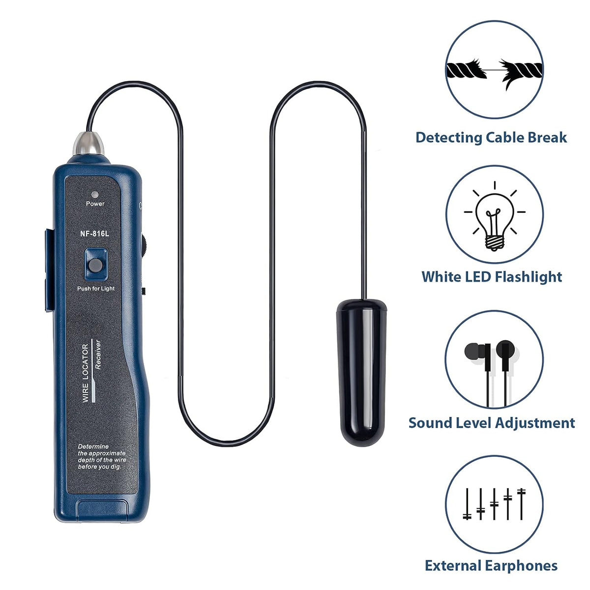 Wire Locator with Rechargeable Battery A710