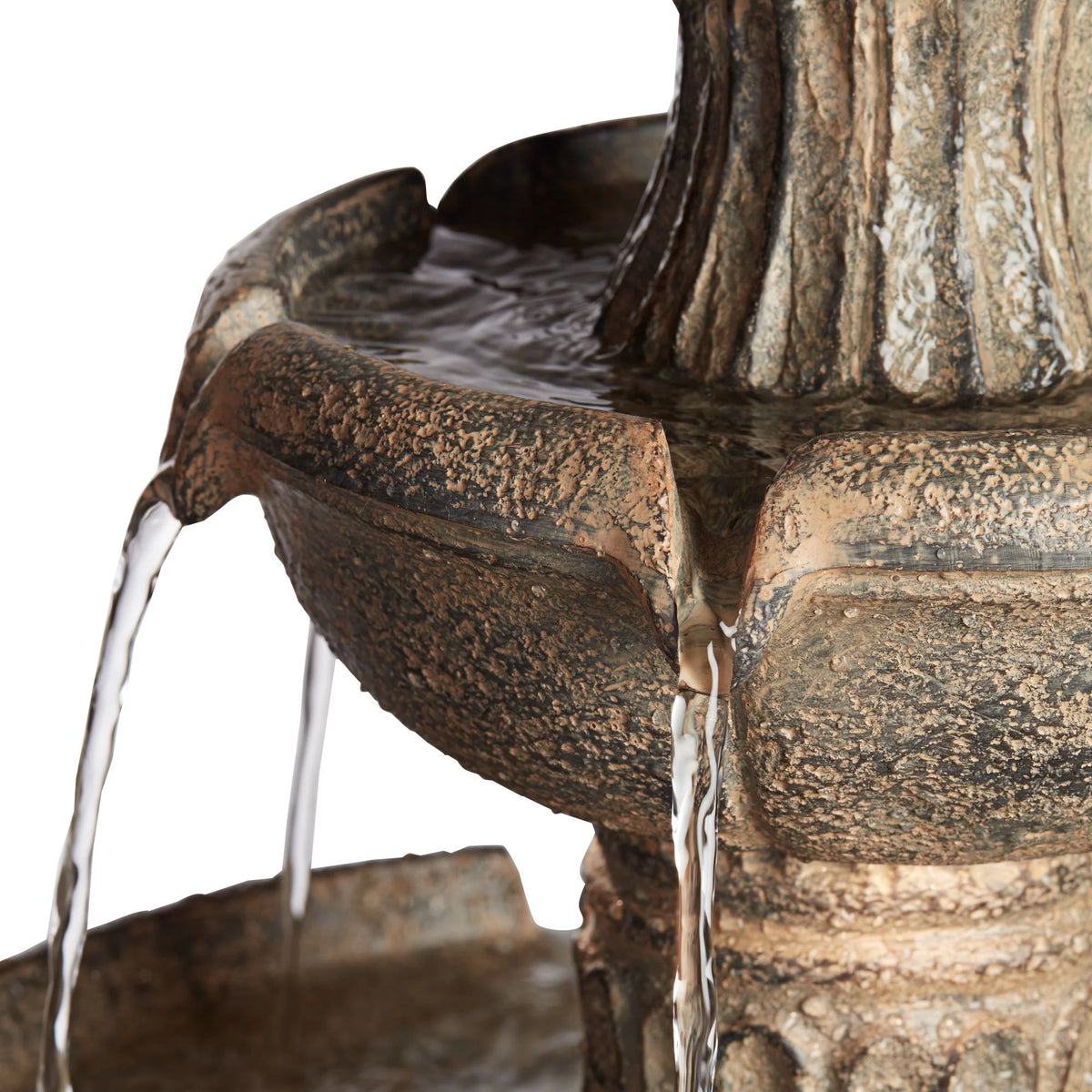 3 Tier Basin Outdoor Floor Water Fountain with LED Light 46" C714235