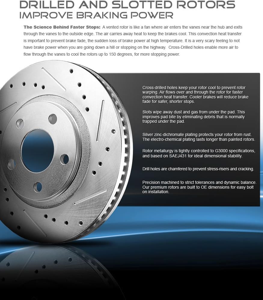 Drilled & Slotted 5 Lug 2 Rotors Q7670