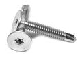 #10-24 x 1 Coarse Thread Self Drilling Screw 6 Lobe Wafer Head Zinc Plated R7068