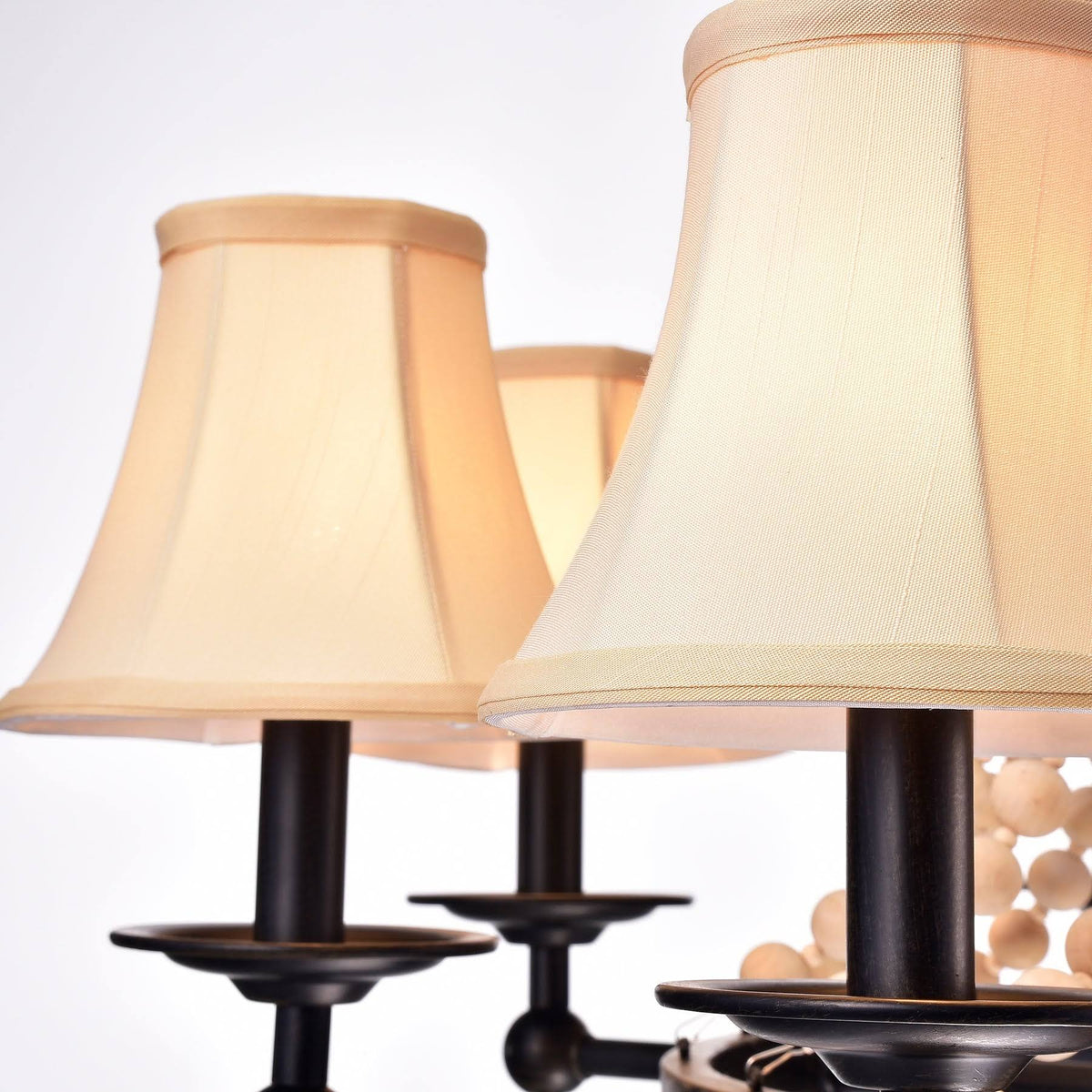 8-Light Candle Style Chandelier with Wood Accents P664383