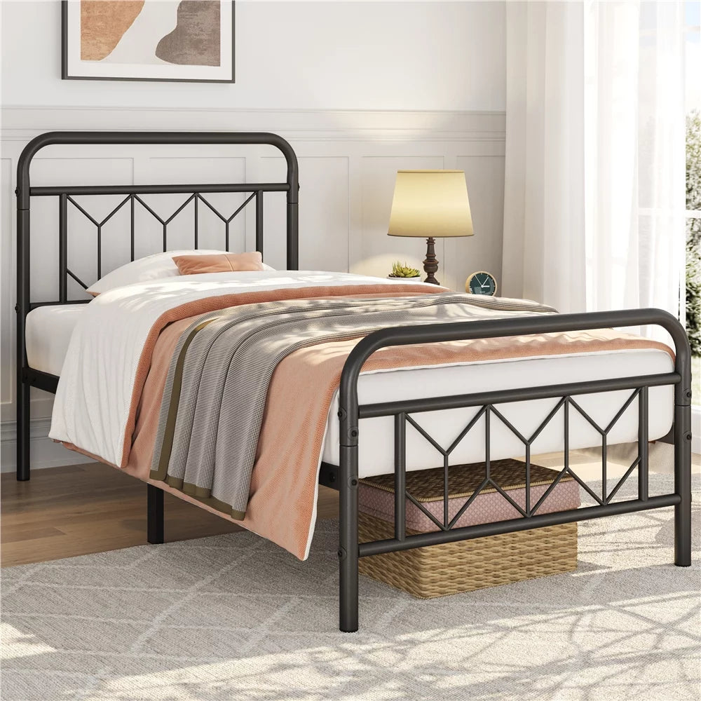 Twin Black Metal Bed Frame M67384