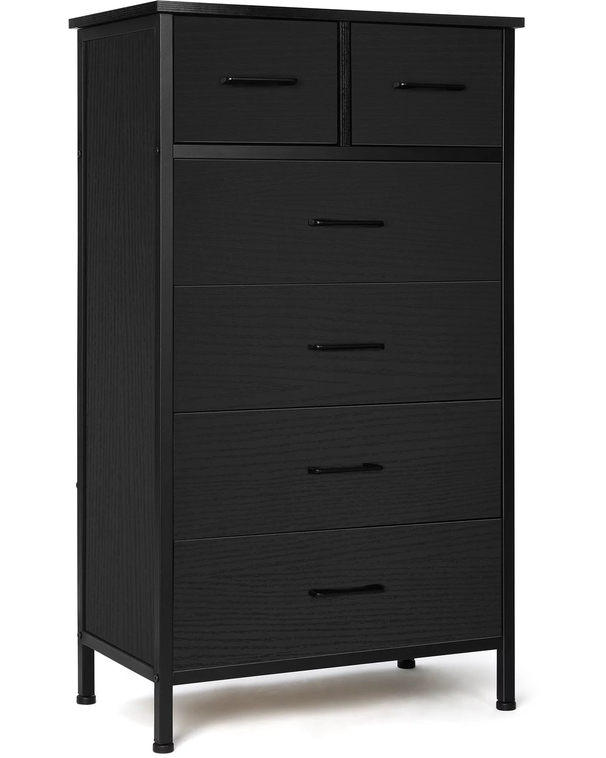 6 Drawer Wood Dresser with Steel Frame N229