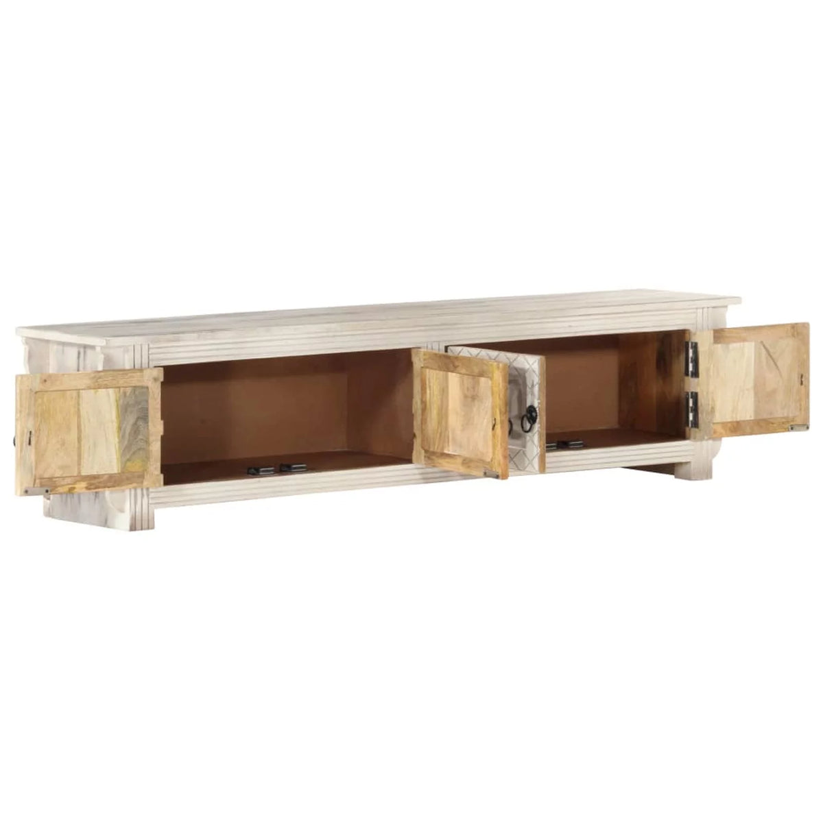 White Solid Mango Wood TV Cabinet R6864