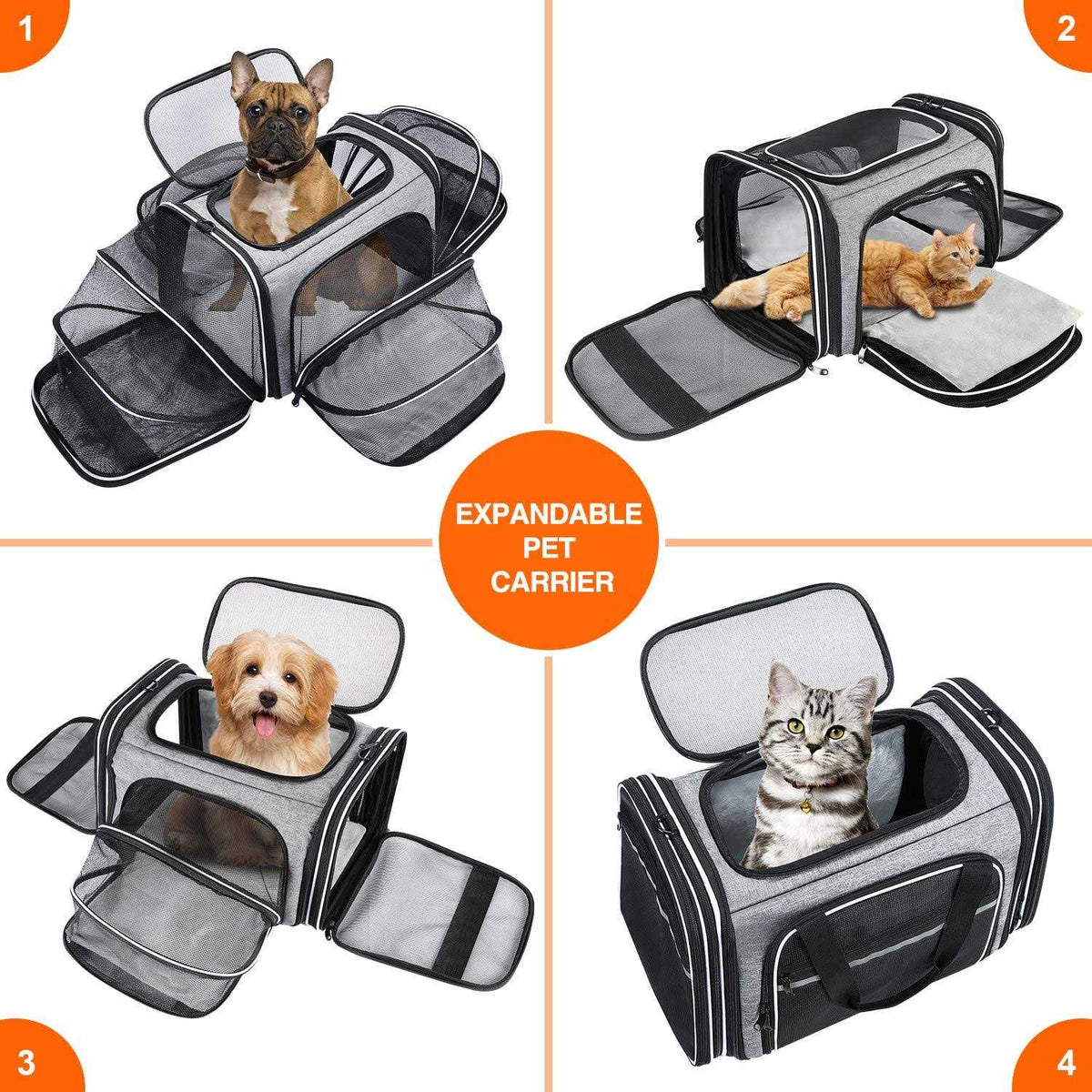 Soft Sided Pet Carrier 4 Expandable Collapsible G228
