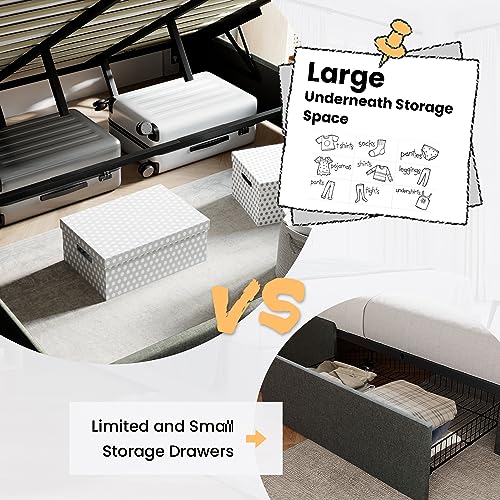 Queen Size White Velvet Upholstered Platform Bed with Storage A5245