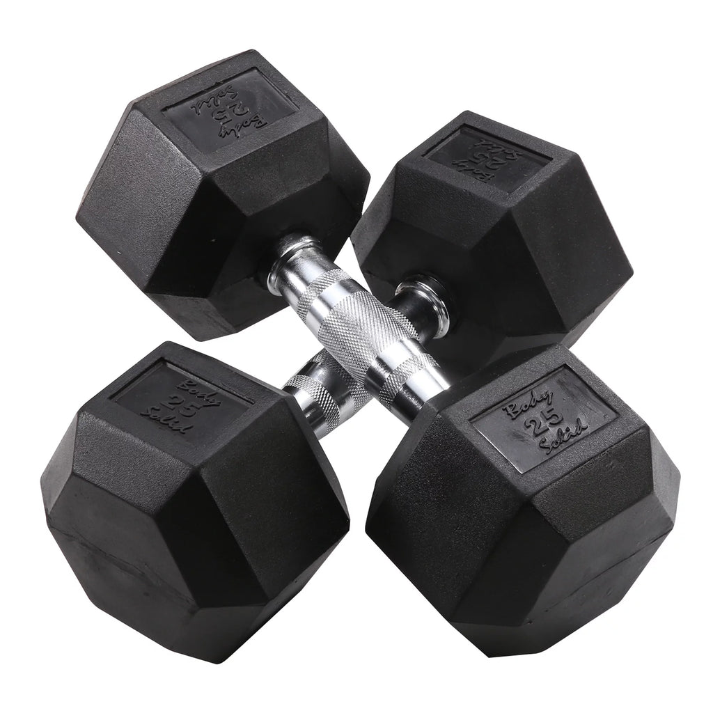 Dumbbell Rack with 5-25 lbs Rubber Dumbbell Set T919967