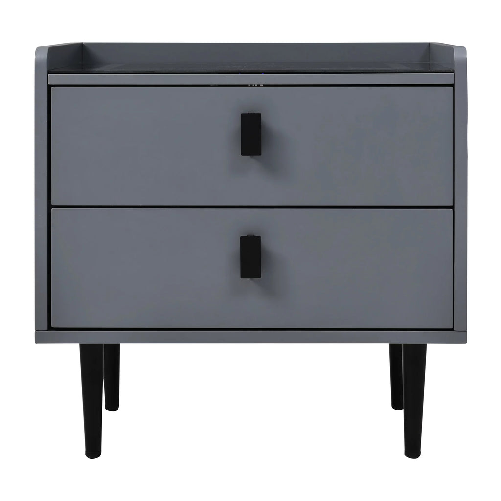 Gray Side Table with Wireless Charging Station T794