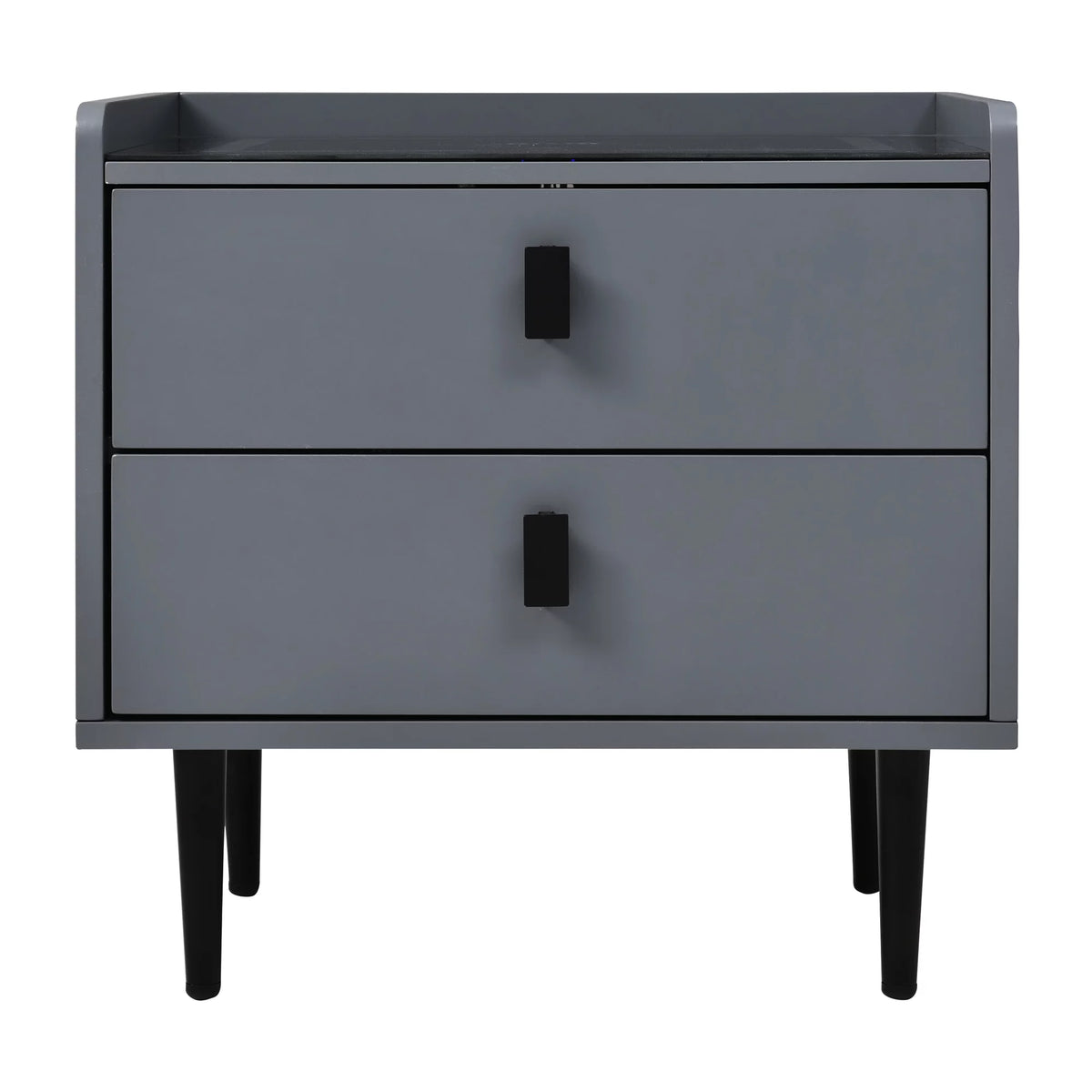 Gray Side Table with Wireless Charging Station T794
