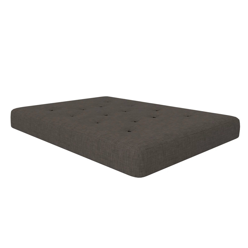 Full True Black Polyester Linen Futon Mattress F2365