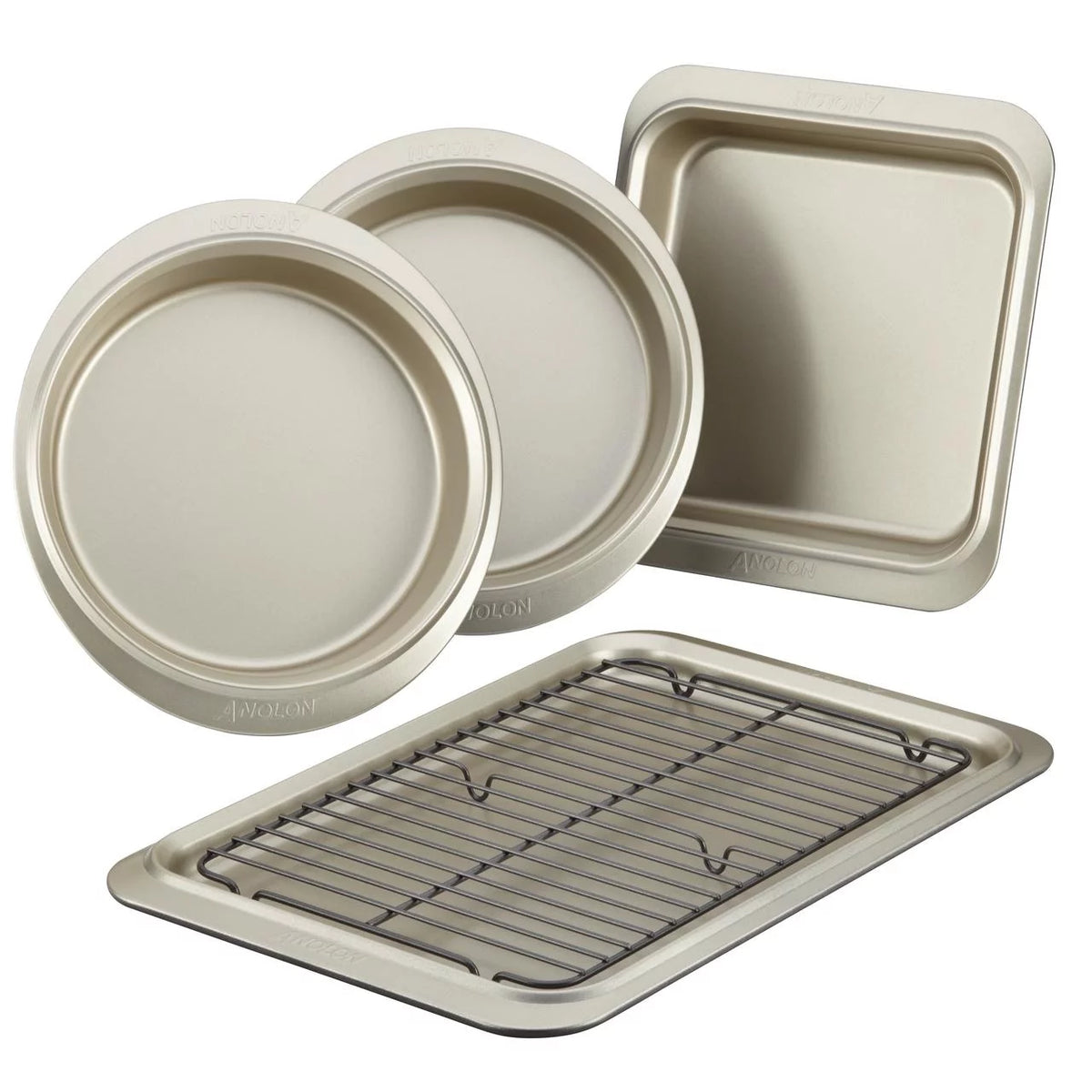 Non-stick Bakeware Set, 5-Pieces, Pewter/Onyx X65217
