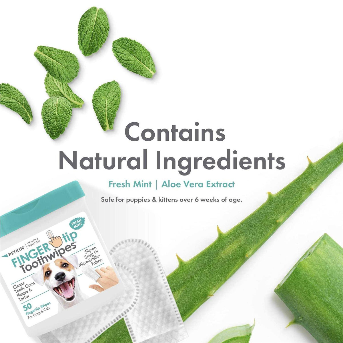 Fingertip Tooth Wipes for Dogs and Cats 50 Finger Wipes B7598