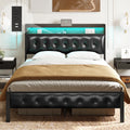 Queen Upholstered Platform Bed Frame with Storage Headboard F761144