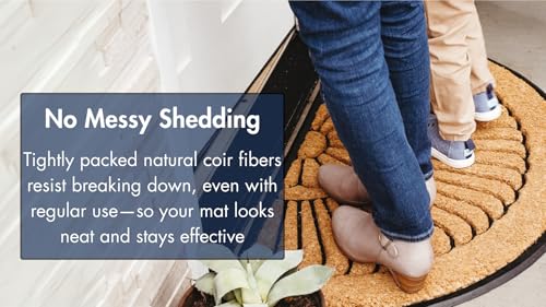 Natural Coco Coir Half Circle Door Mat 24" x 39" O109