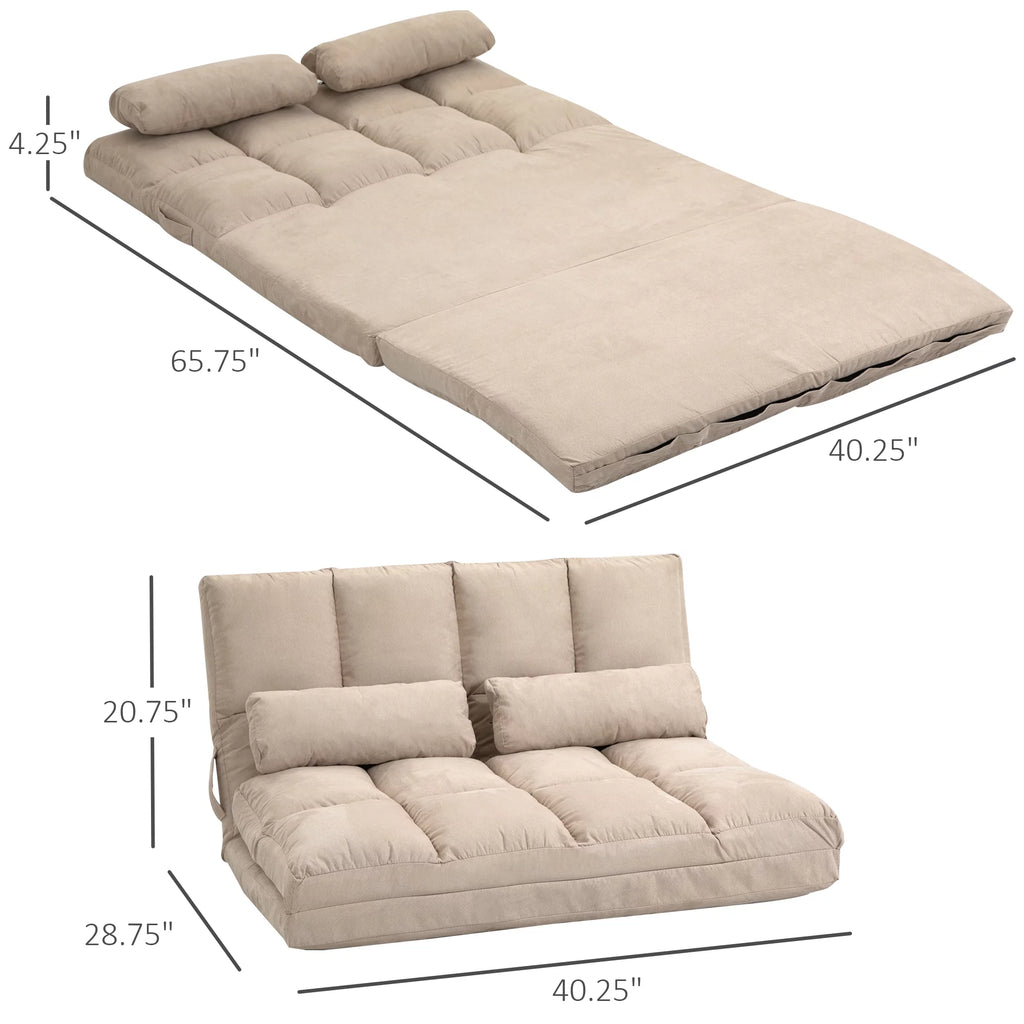 Convertible Floor Sofa with 7 Position Adjustable Backrest W528