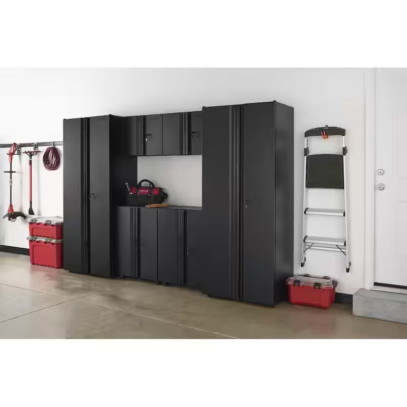 6-Piece Welded Steel Garage Storage System in Black A420723