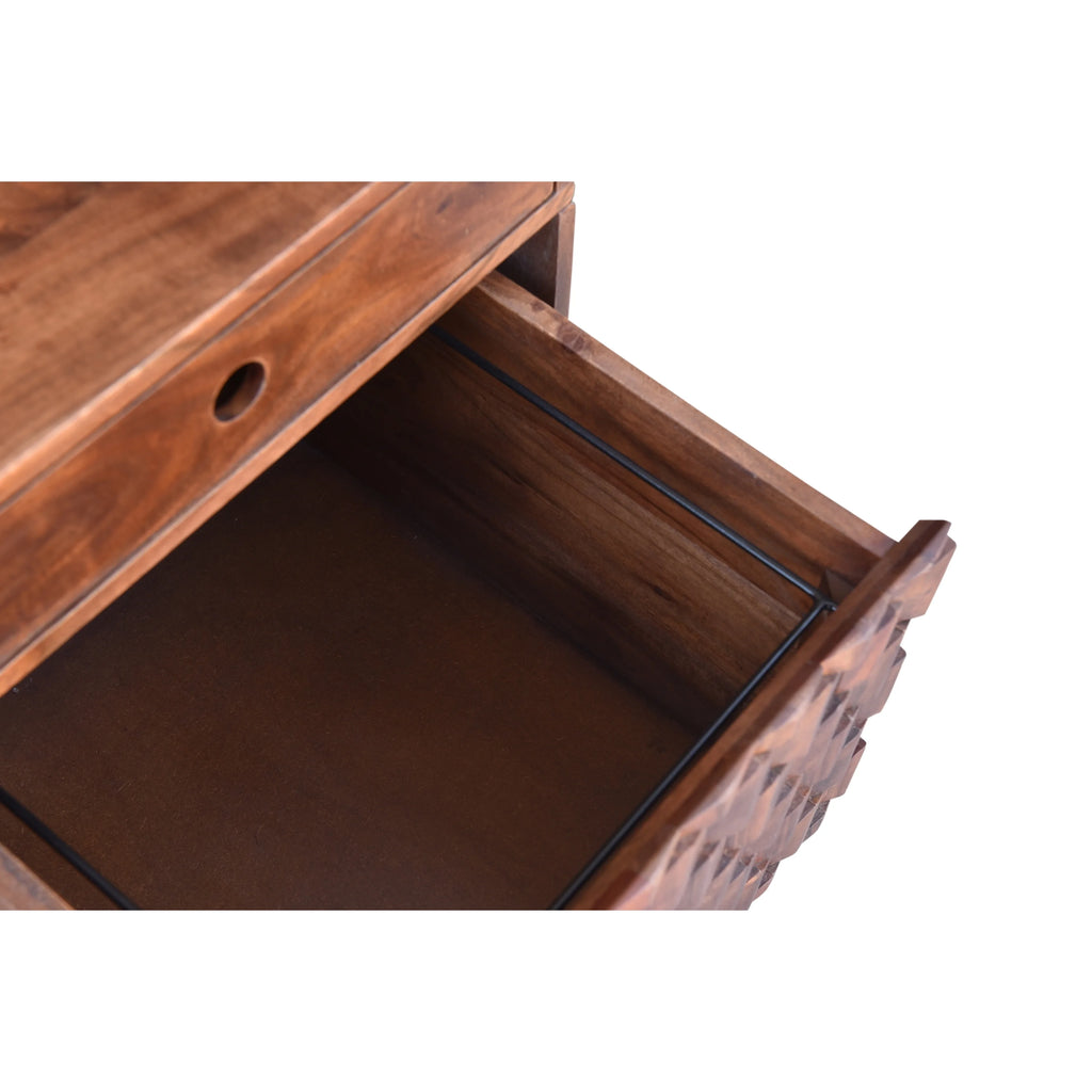 Modern Wood Office Desk with Storage in Dark Walnut D84406