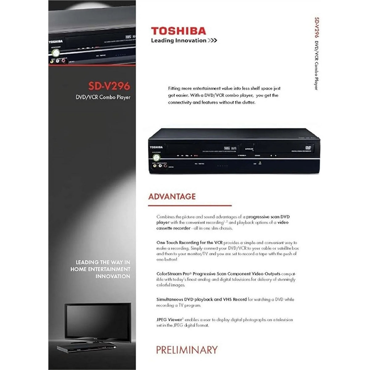 Black DVD & VCR Combo J670