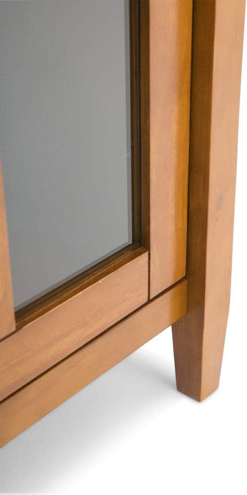 Light Golden Brown 32 inch Wood Storage Cabinet with Glass Door X584820