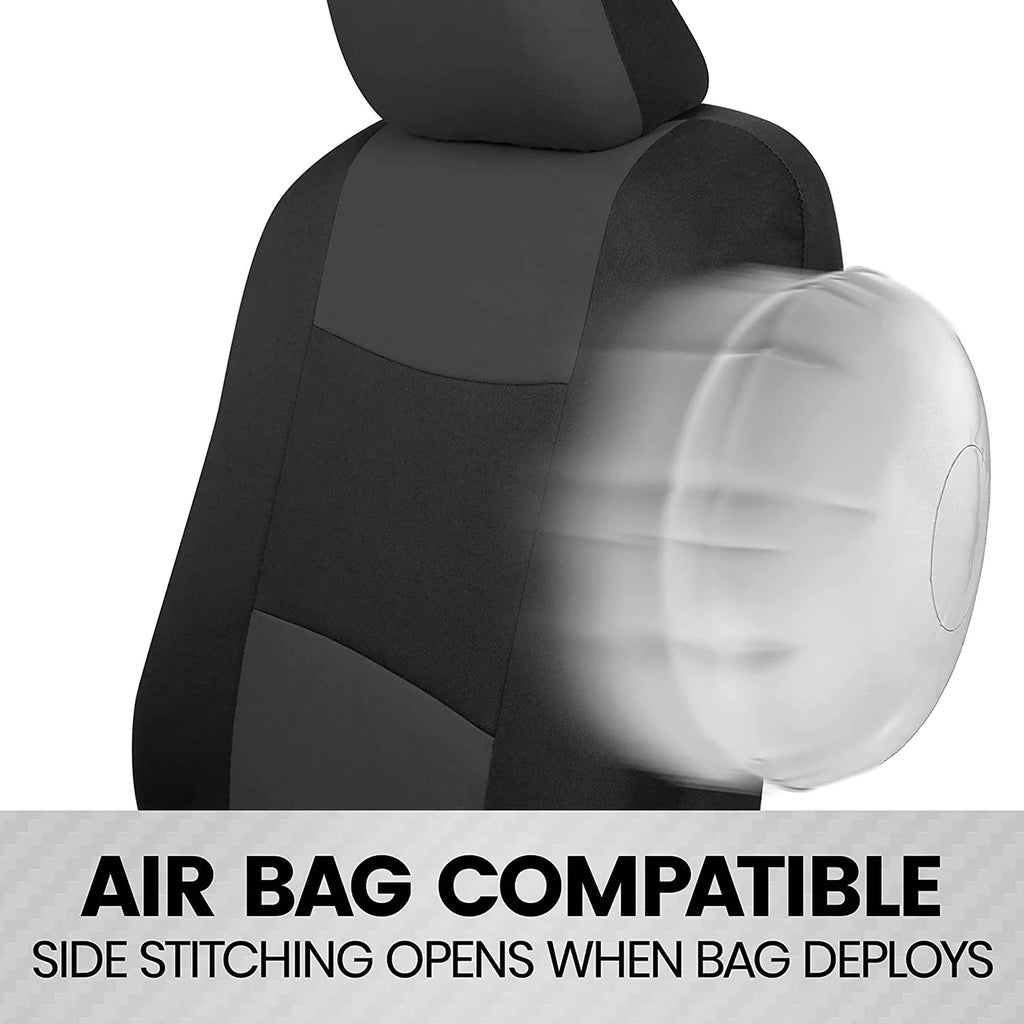 Reverse Charcoal Gray Two-Tone Car Seat Covers Full Set E89173