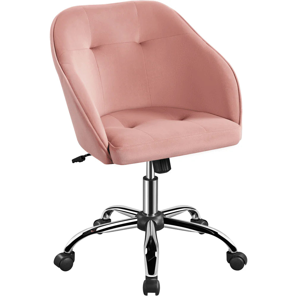 Pink Velvet Adjustable Swivel Office Chair Y821