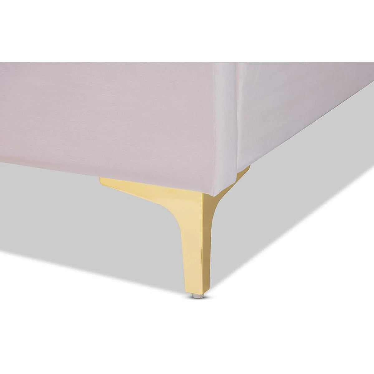 Light Pink Velvet Queen Size Platform Bed S64844