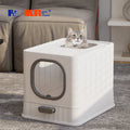 Enclosed Cat Litter Box Large Anti-Splashing Drawer Type Gray Q72088