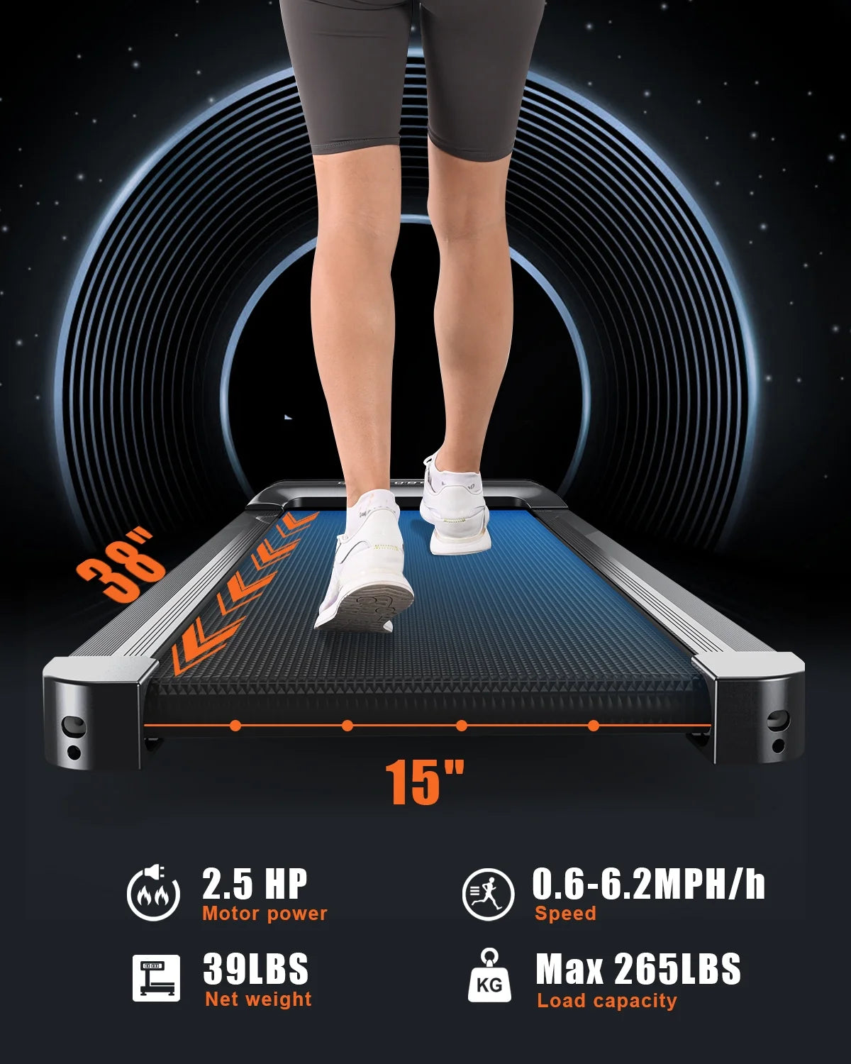 2.5HP Portable Under Desk Treadmill B370269