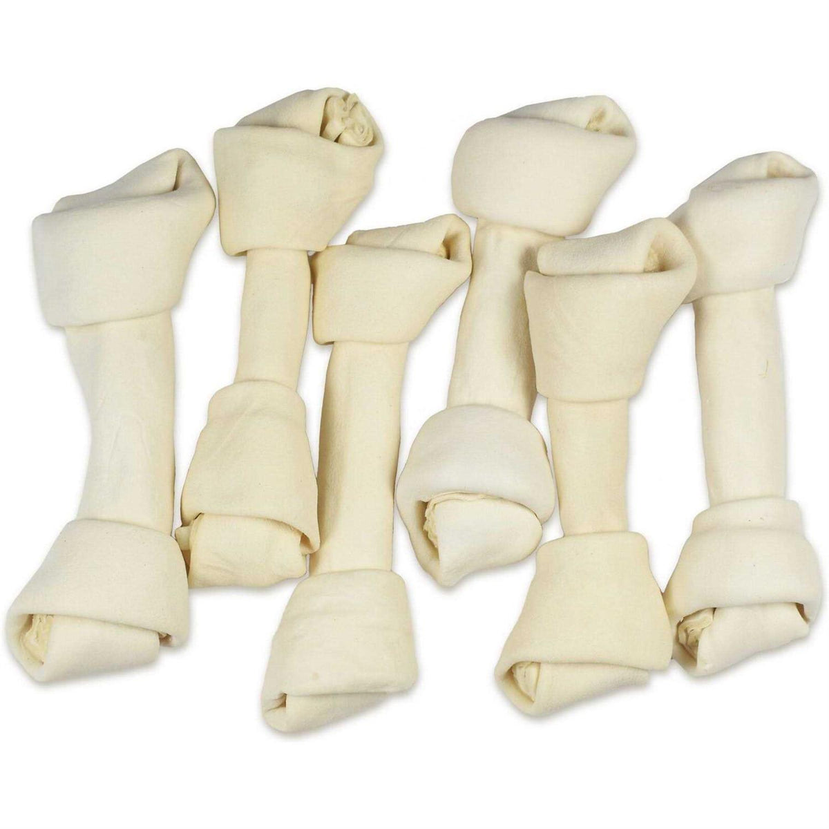 Natural White Knotted Rawhide Bone Dog Chew Treats T33374