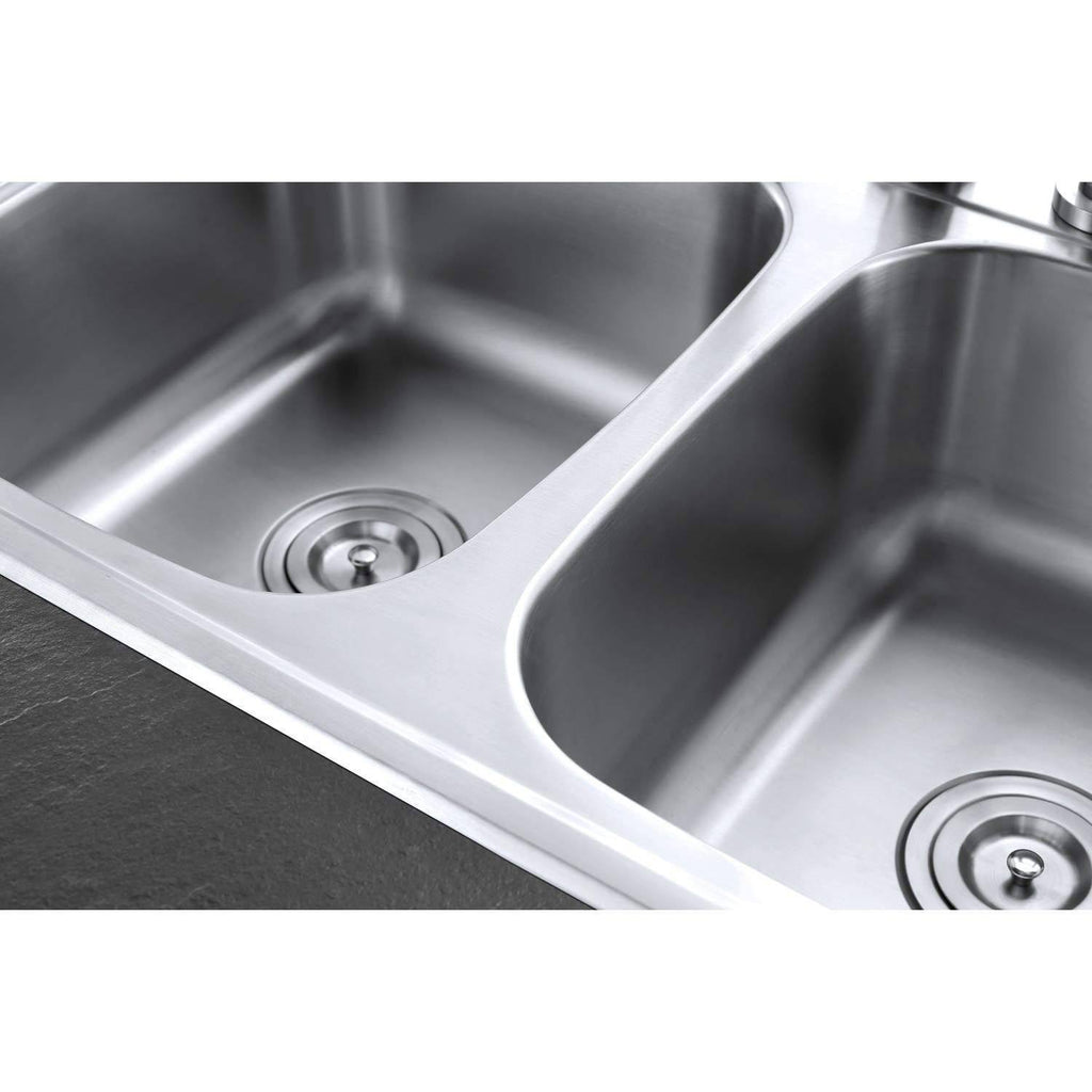 Brushed Nickel Double Bowl Kitchen Sink O181804