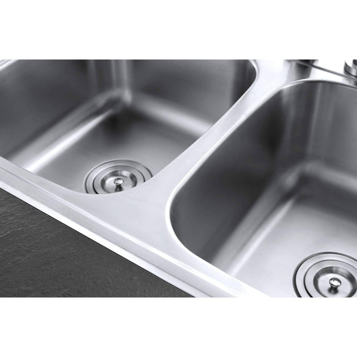 Brushed Nickel Double Bowl Kitchen Sink O181804