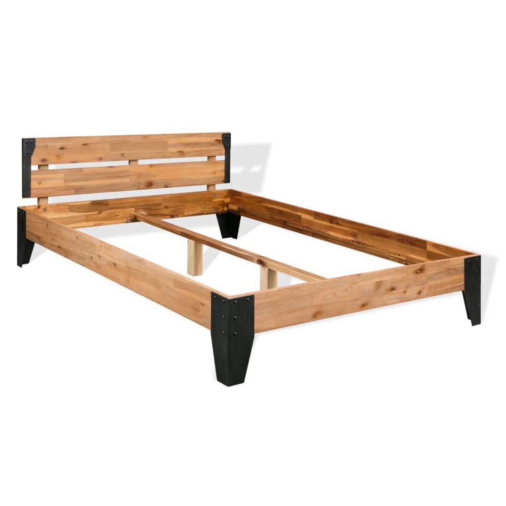Solid Acacia Wood Steel Bed Frame Y599638
