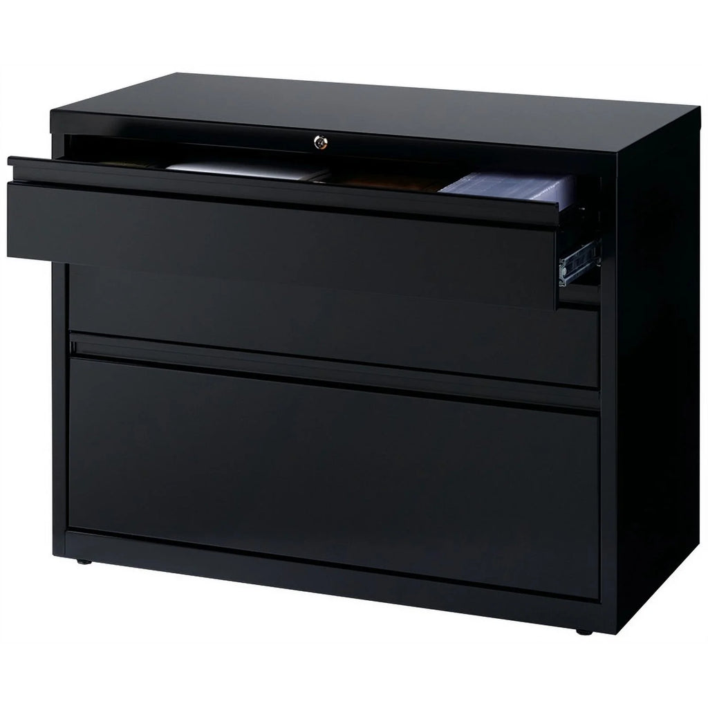 Black 3 Drawer Metal Lateral File Cabinet L949190