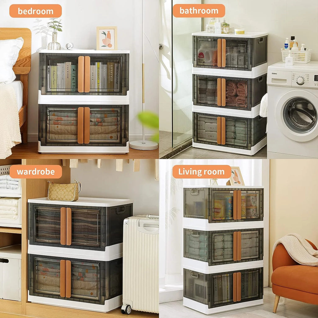 Foldable Cube Storage Bins with Lids, 3 Pack, 8.4 Gal Q587435