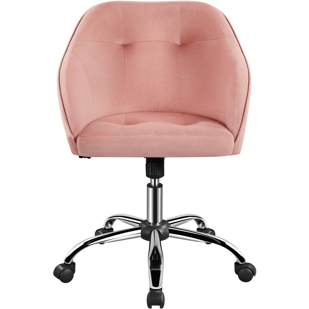 Pink Velvet Adjustable Swivel Office Chair Y821