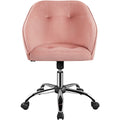 Pink Velvet Adjustable Swivel Office Chair Y821