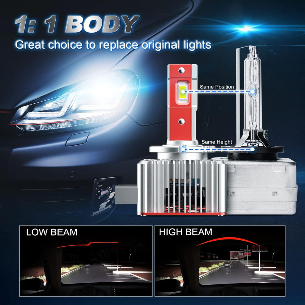 D1S LED Headlight Bulbs 100W 6000K Pack of 2 C742553