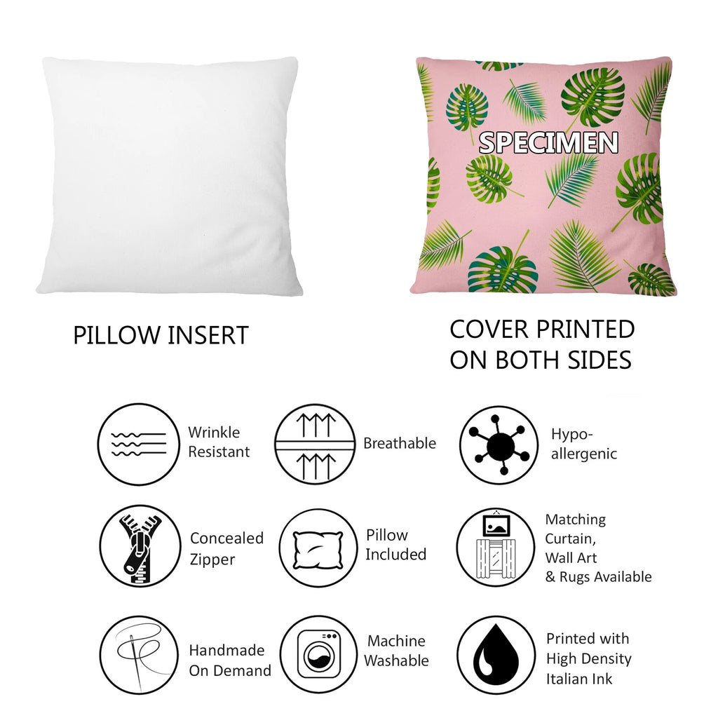 Black Boho Printed Throw Pillow I524889