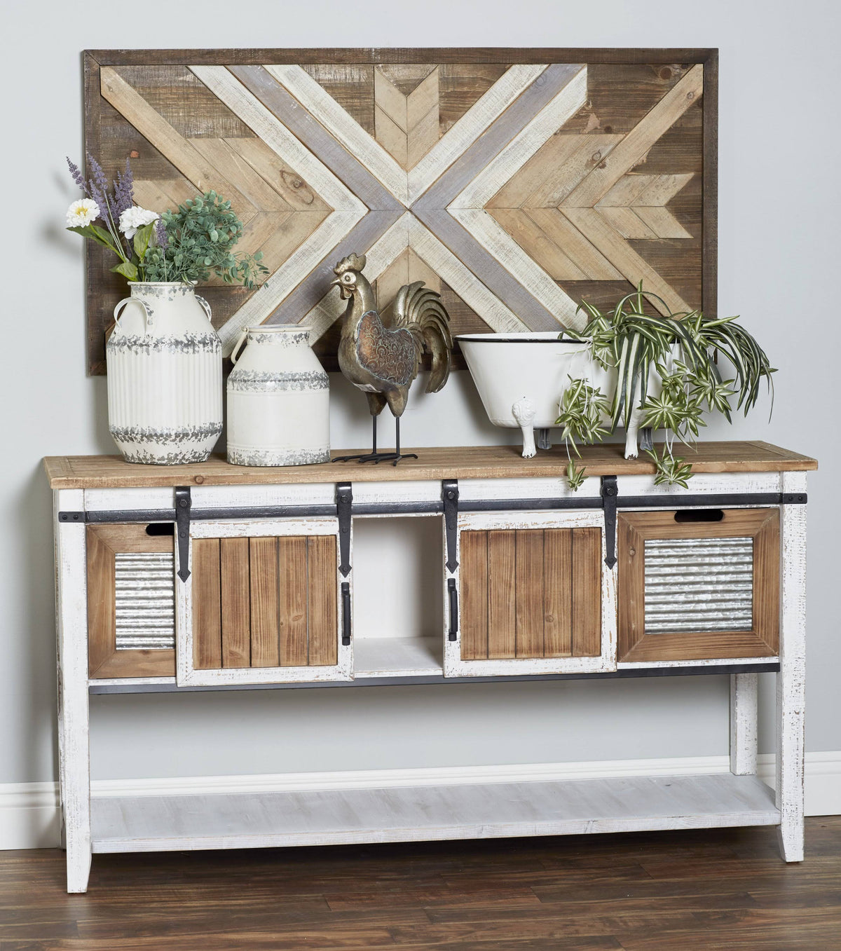 Wood and Metal Console Cabinet Y1364