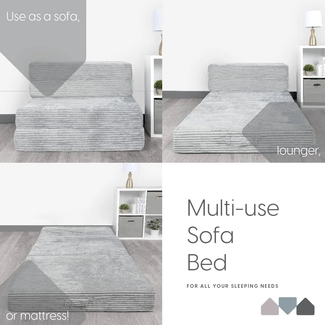Tri Folding Memory Foam Sofa Mattress with Washable Cover, Twin Size A4750