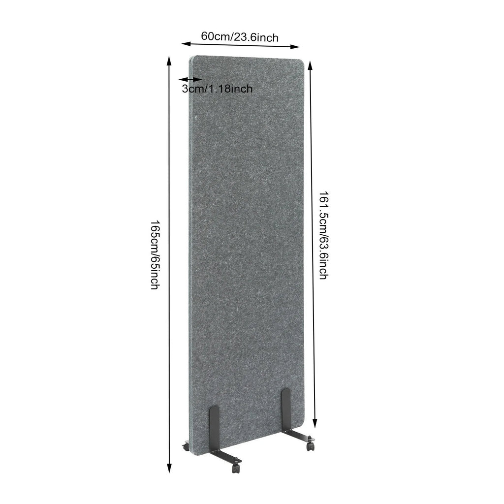 Freestanding Acoustic Room Divider with Lockable Wheels R831