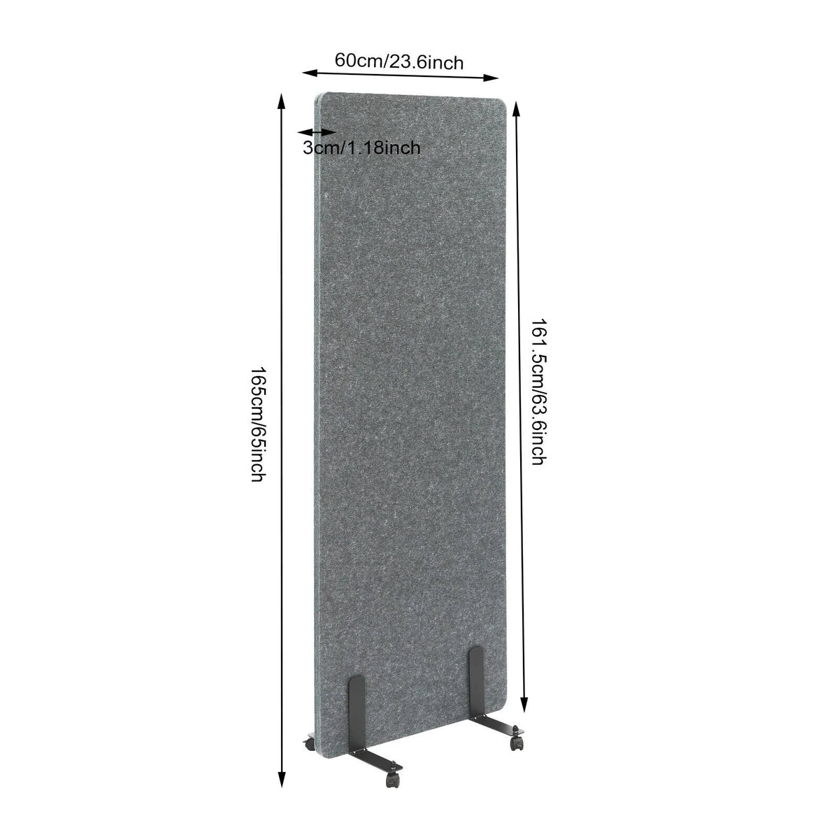 Freestanding Acoustic Room Divider with Lockable Wheels R831