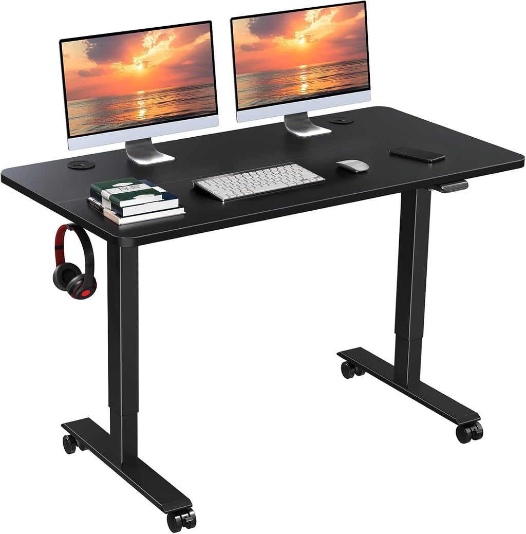 Electric Standing Desk, 48 x 24 Inch Height Adjustable Desk, Black M184
