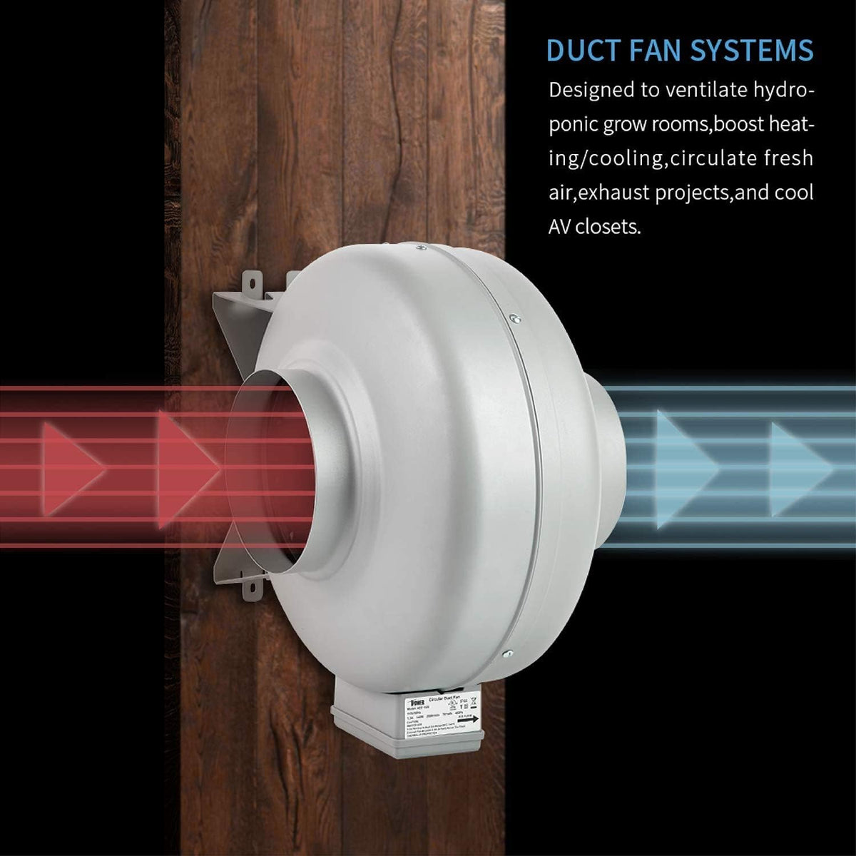 4 Inch 154 CFM Inline Ventilation Fan with Carbon Filter and Ducting Z17562