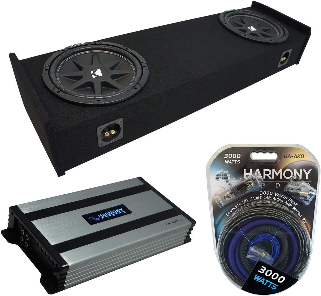 Compatible with Ford F-150 Super Cab Truck 1997-1999 Amplifier and Dual 10 Sub Box Enclosure N52520