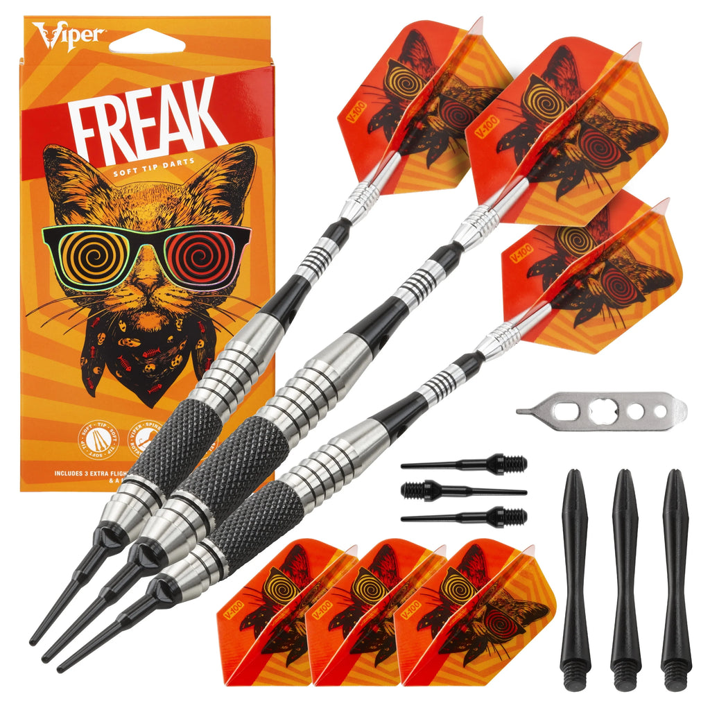 Soft Tip Darts Knurled and Grooved Barrel 18 Grams and Blue Nylon Dart Case A850120