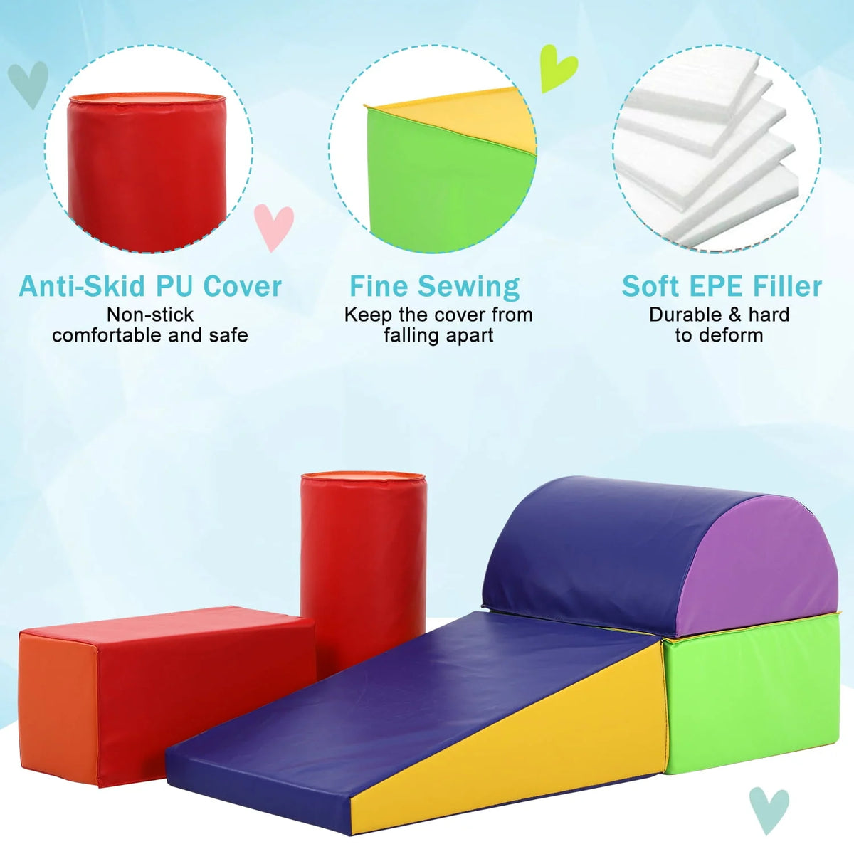 5-Piece Set Kids Foam Blocks W473